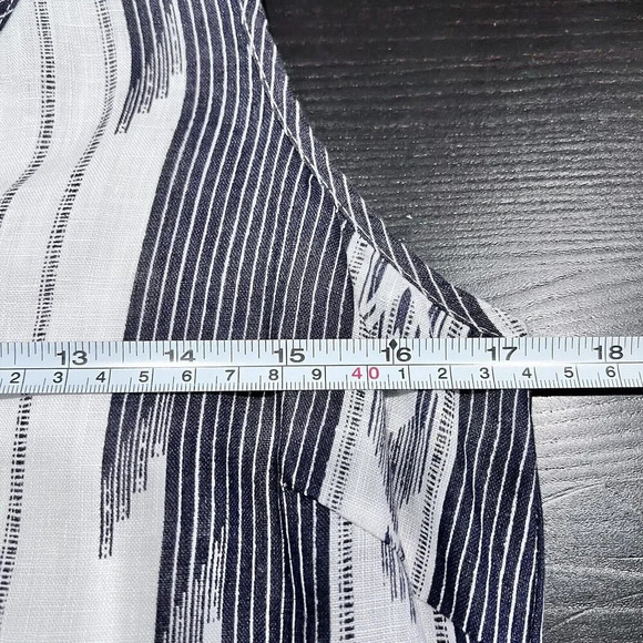 Cynthia‎ Rowley Shift Dress Womens Blue White Linen Bohemian - Picture 11 of 12